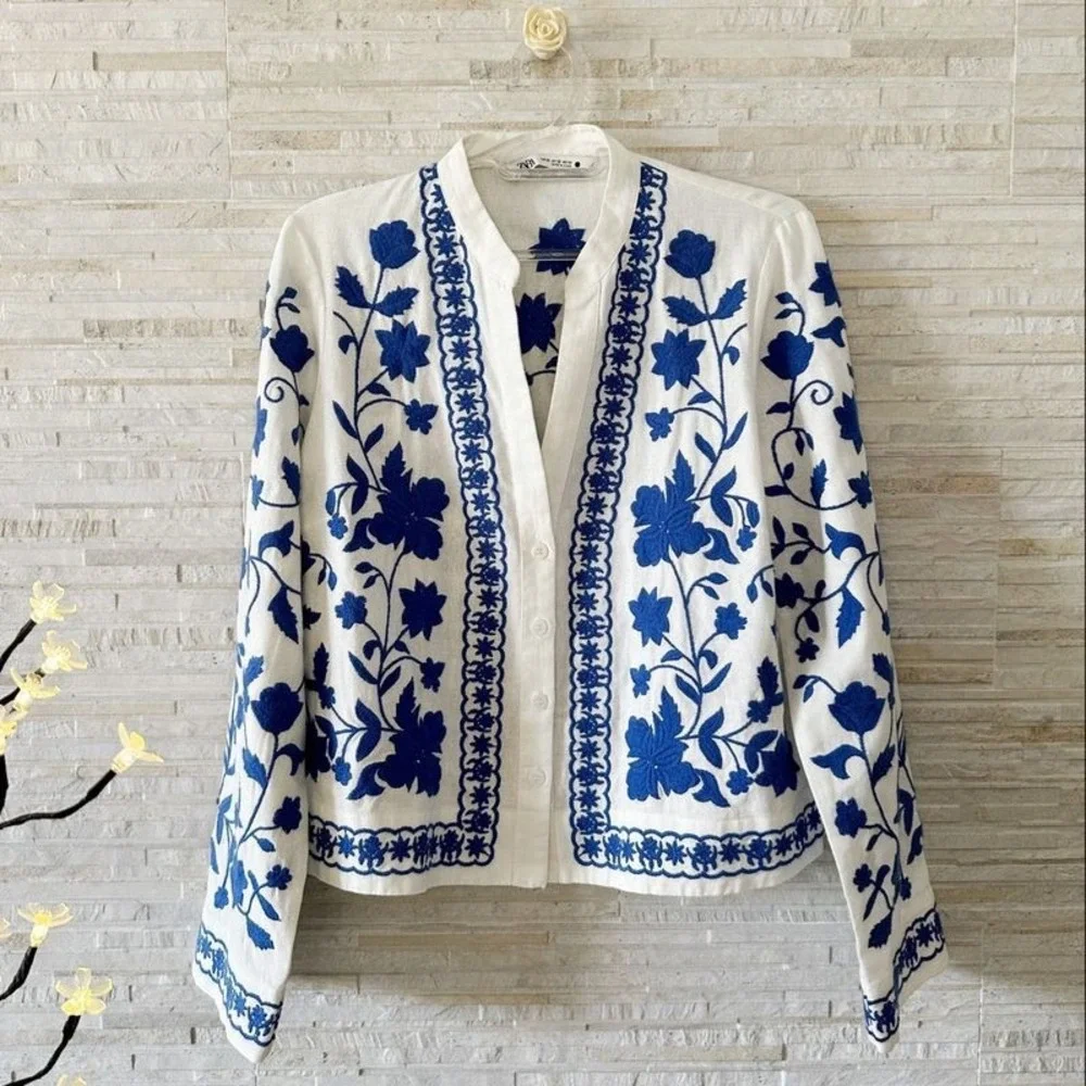 Zara linen embroideriedovershirt